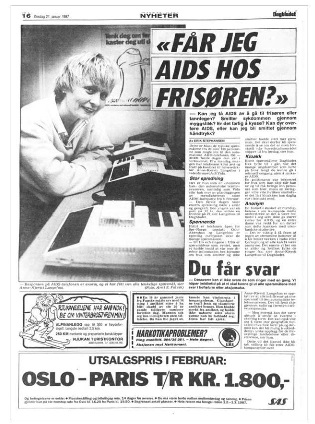 Avisoppslag: "Får jeg aids hos frisøren?"